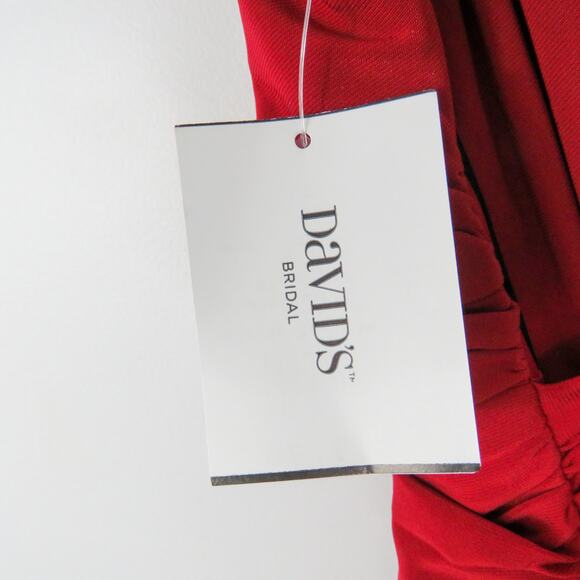 David's Bridal Morgan & Co Red Spaghetti Strap Mini Dress Bodycon Size 1 - Picture 8 of 10